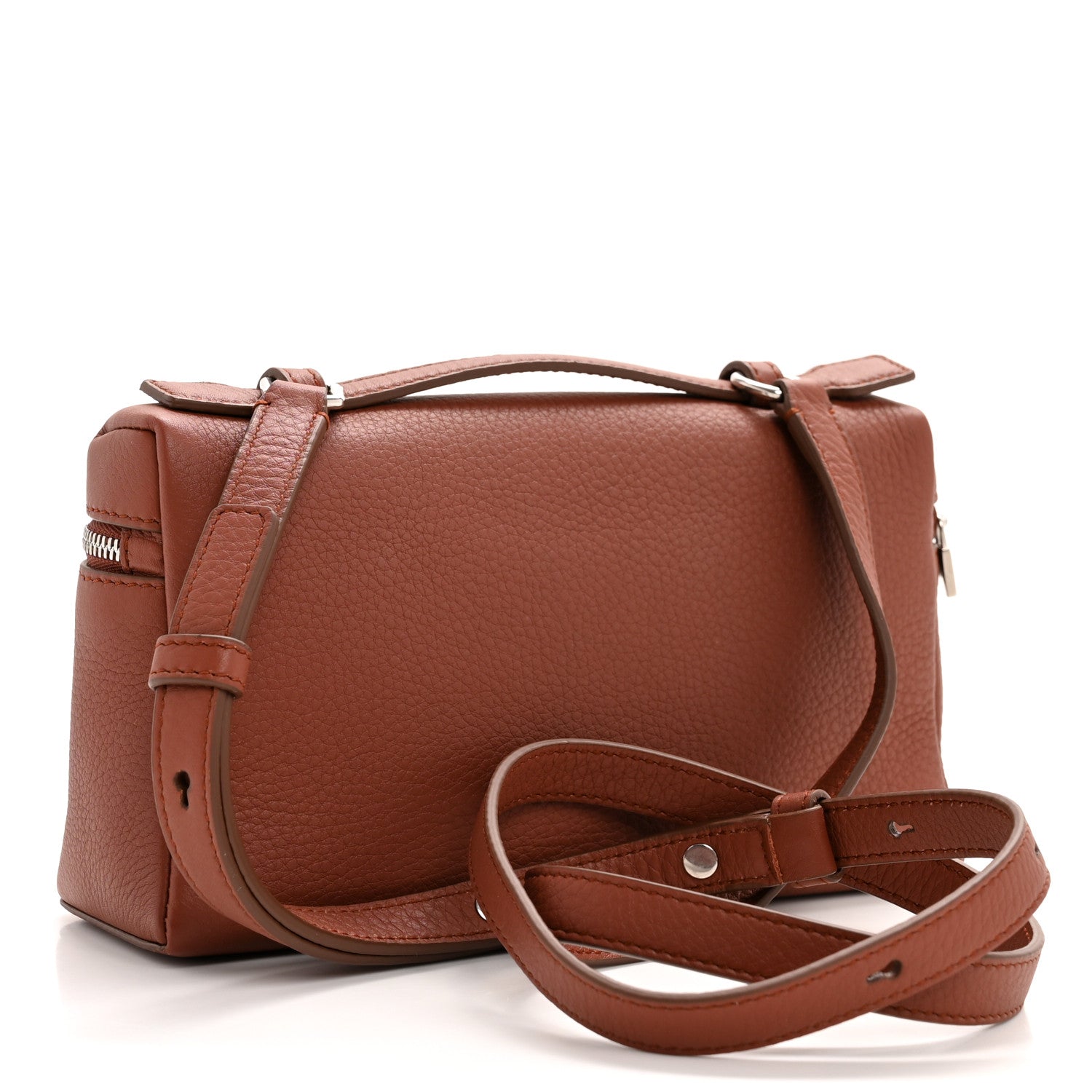Loro Piana Grained Calfskin L19 Extra Pocket Pouch Kummel 3 of 10