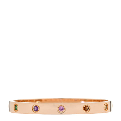 Cartier 18K Pink Gold Sapphire Garnet Amethyst LOVE Bracelet 16 2 of 7