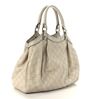 Gucci Guccissima Medium Sukey Tote Mystic White 3 of 9