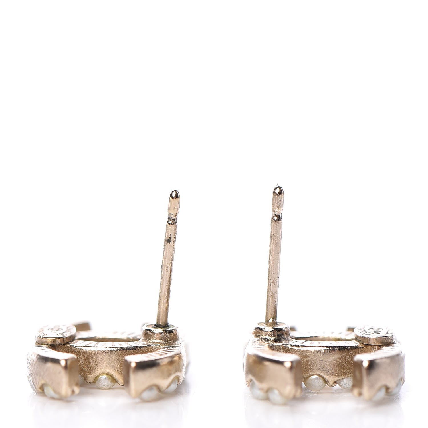 Chanel Pearl CC Earrings Light Gold 4 of 7