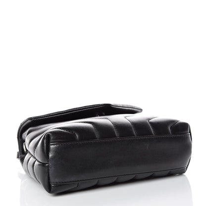 Saint Laurent Calfskin Y Quilted Monogram Toy Loulou Crossbody Bag Black 4 of 12