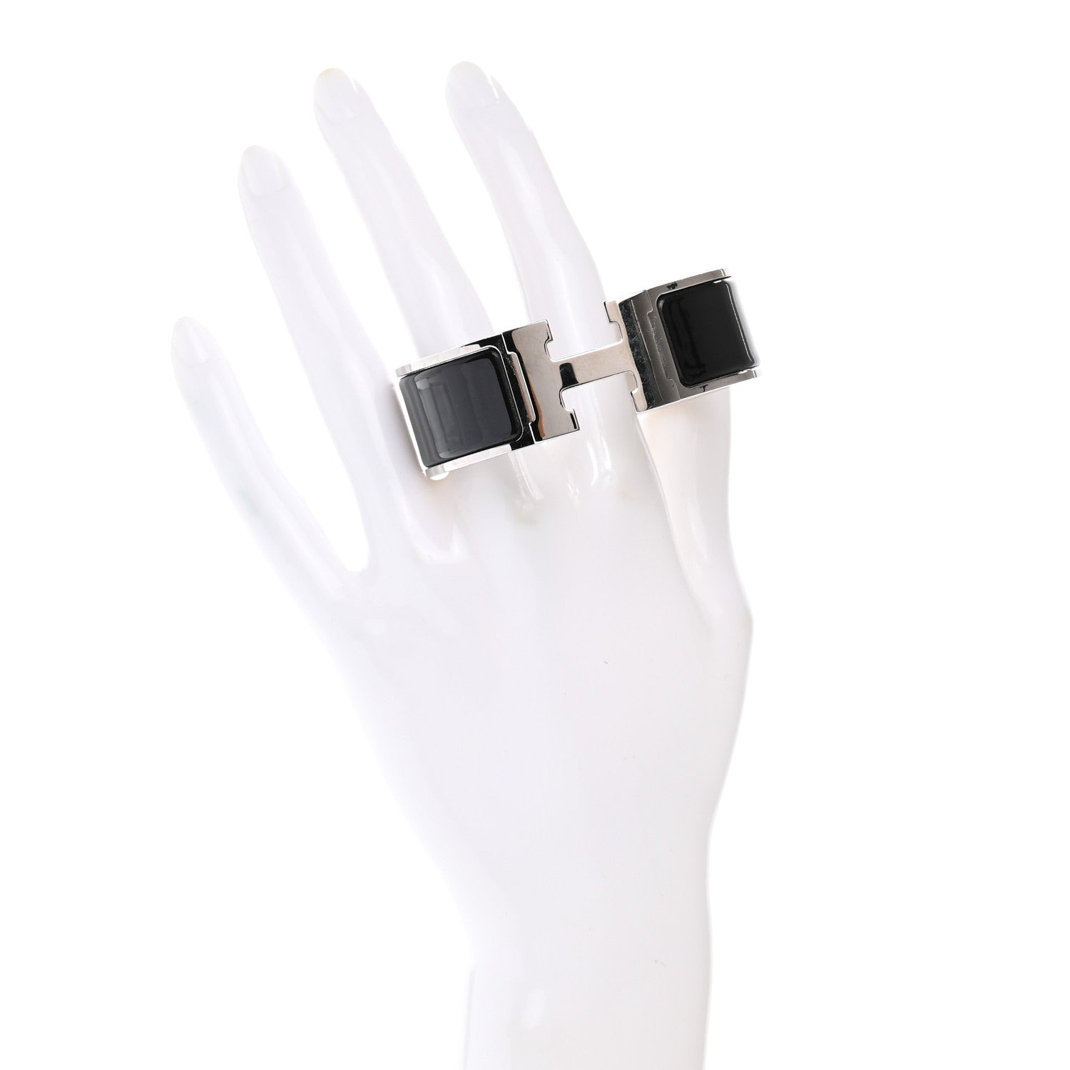 Hermes Enamel Wide Clic Clac H Bracelet PM Black 4 of 8