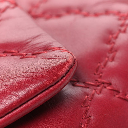 Chanel Calfskin Quilted Double Stitch Hamptons Clutch with Chain Red Red 12 of 12