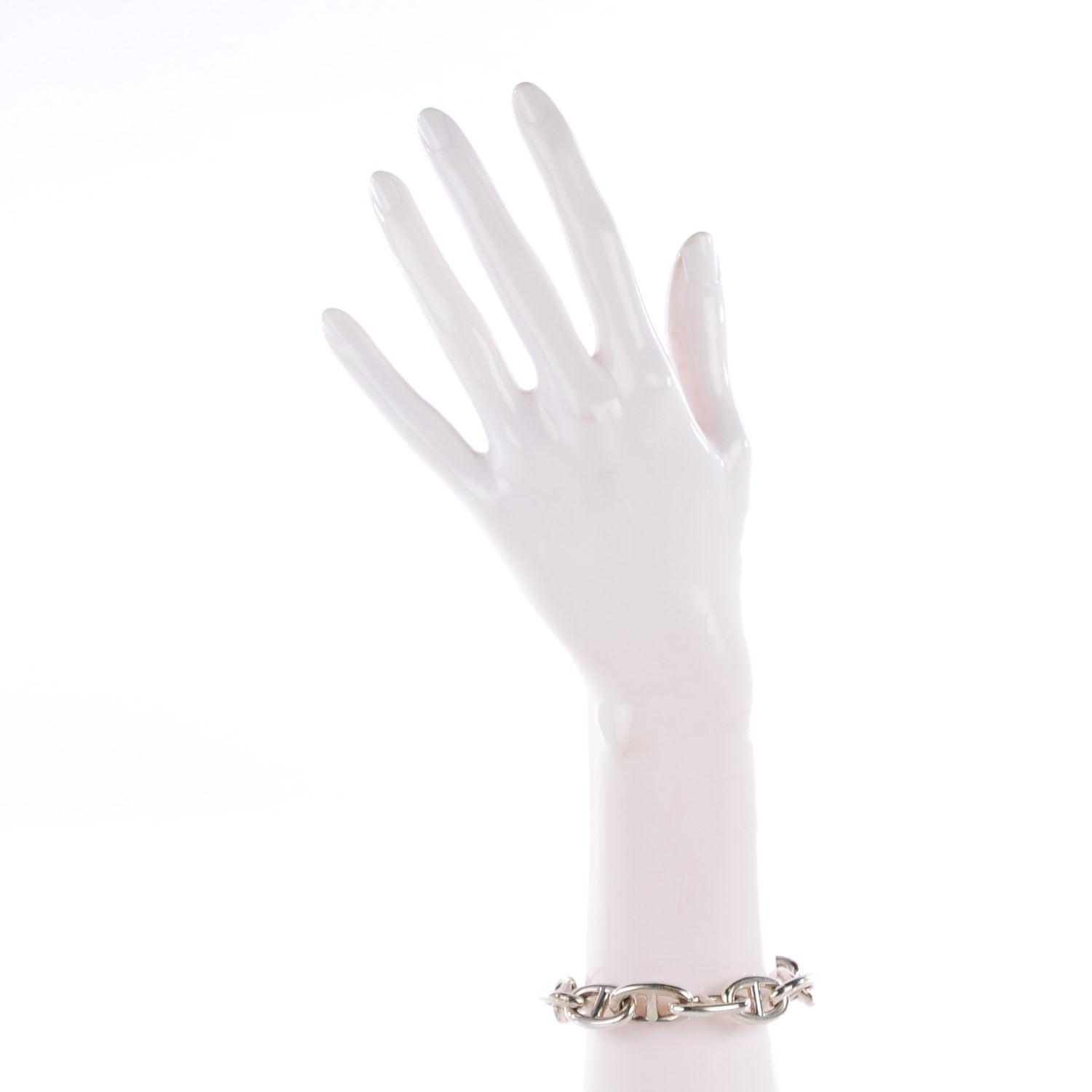 Hermes Sterling Silver TGM Chaine d'Ancre Bracelet 11 2 of 4