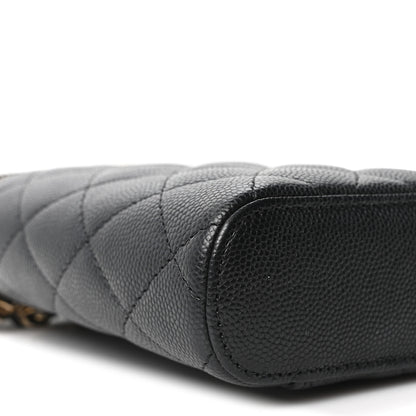 Chanel Caviar Quilted Small Vertical Coco Beauty Vanity Case With Chain Black 9 of 10