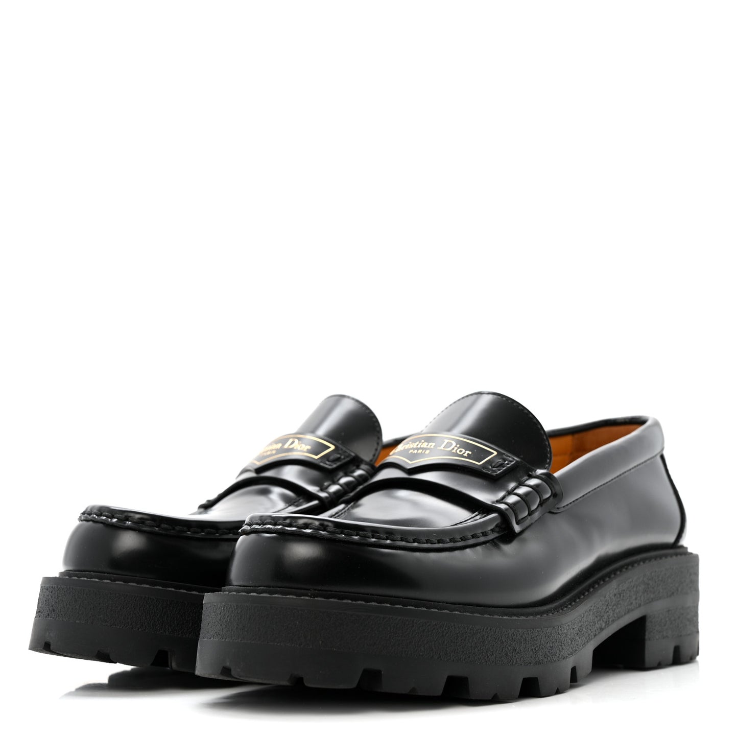 Brushed Calfskin Boy Platform Loafers 39.5 Black