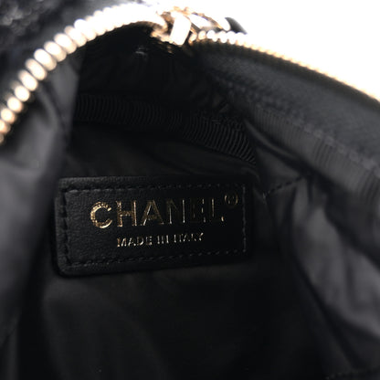 Chanel Tweed Coco Beach Barrel Shoulder Bag Black 7 of 12