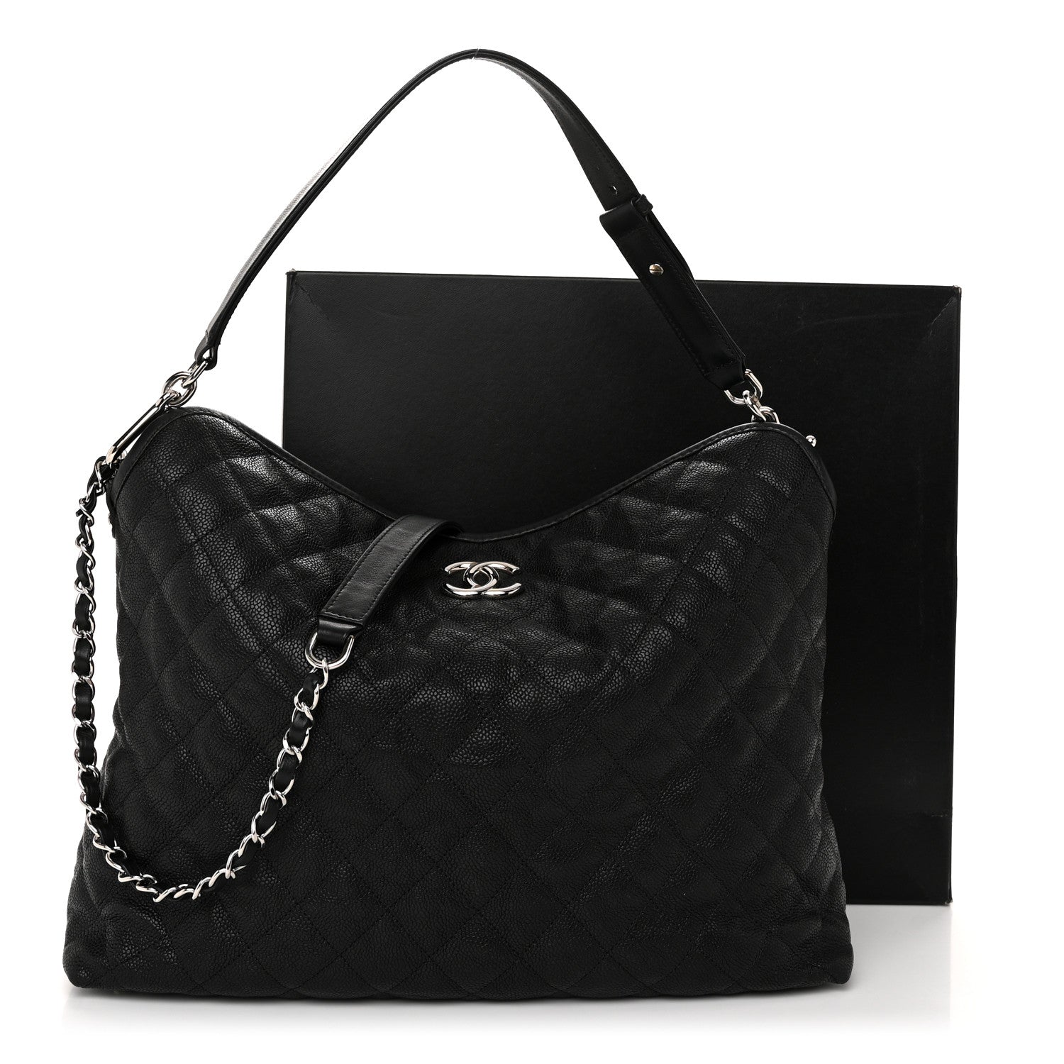 Chanel Caviar Quilted French Riviera Hobo Black 23 of 24