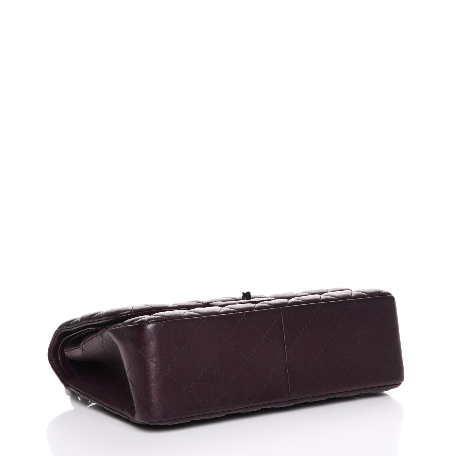 Chanel Lambskin Quilted Jumbo Double Flap Dark Purple 4 of 7