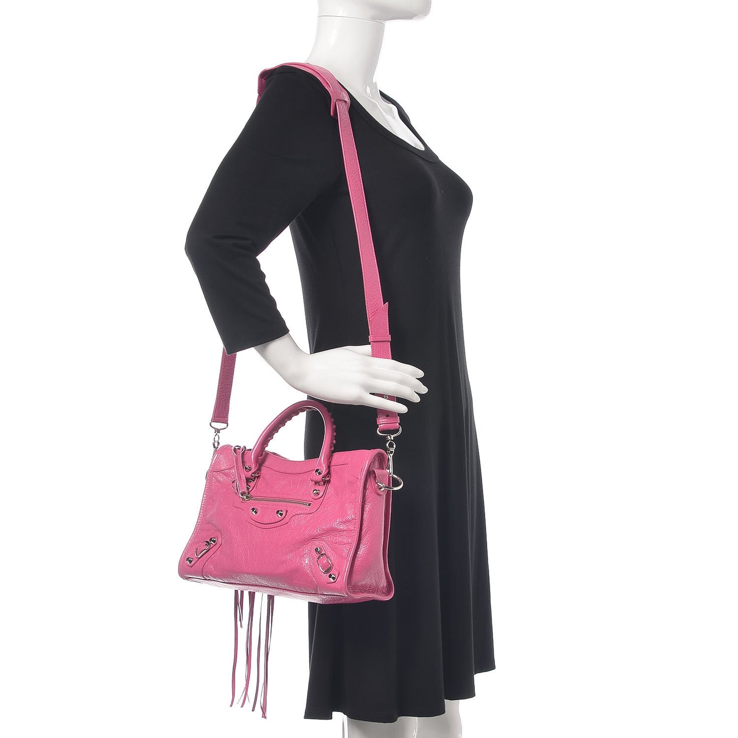 Agneau Classic Silver Hardware S City Rose Flamingo