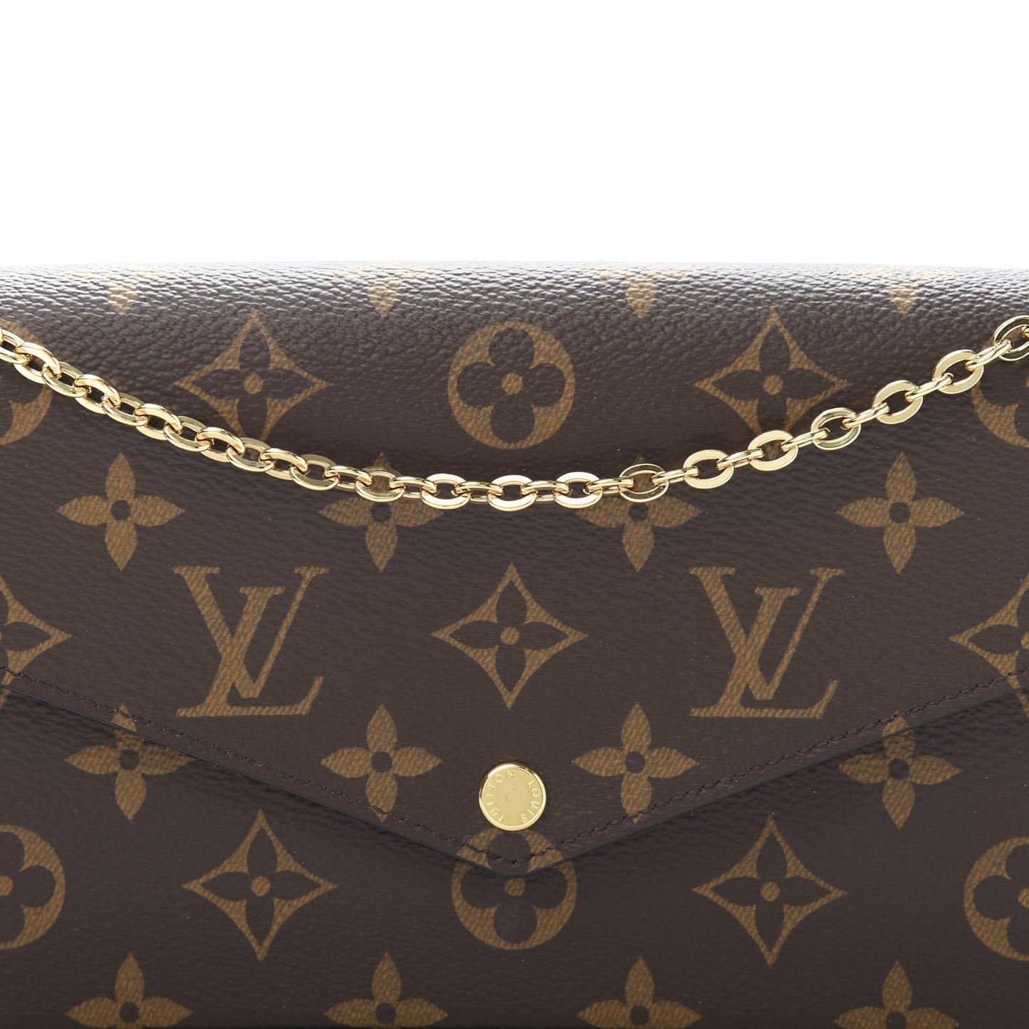 Monogram Pochette Felicie Chain Wallet Fuchsia