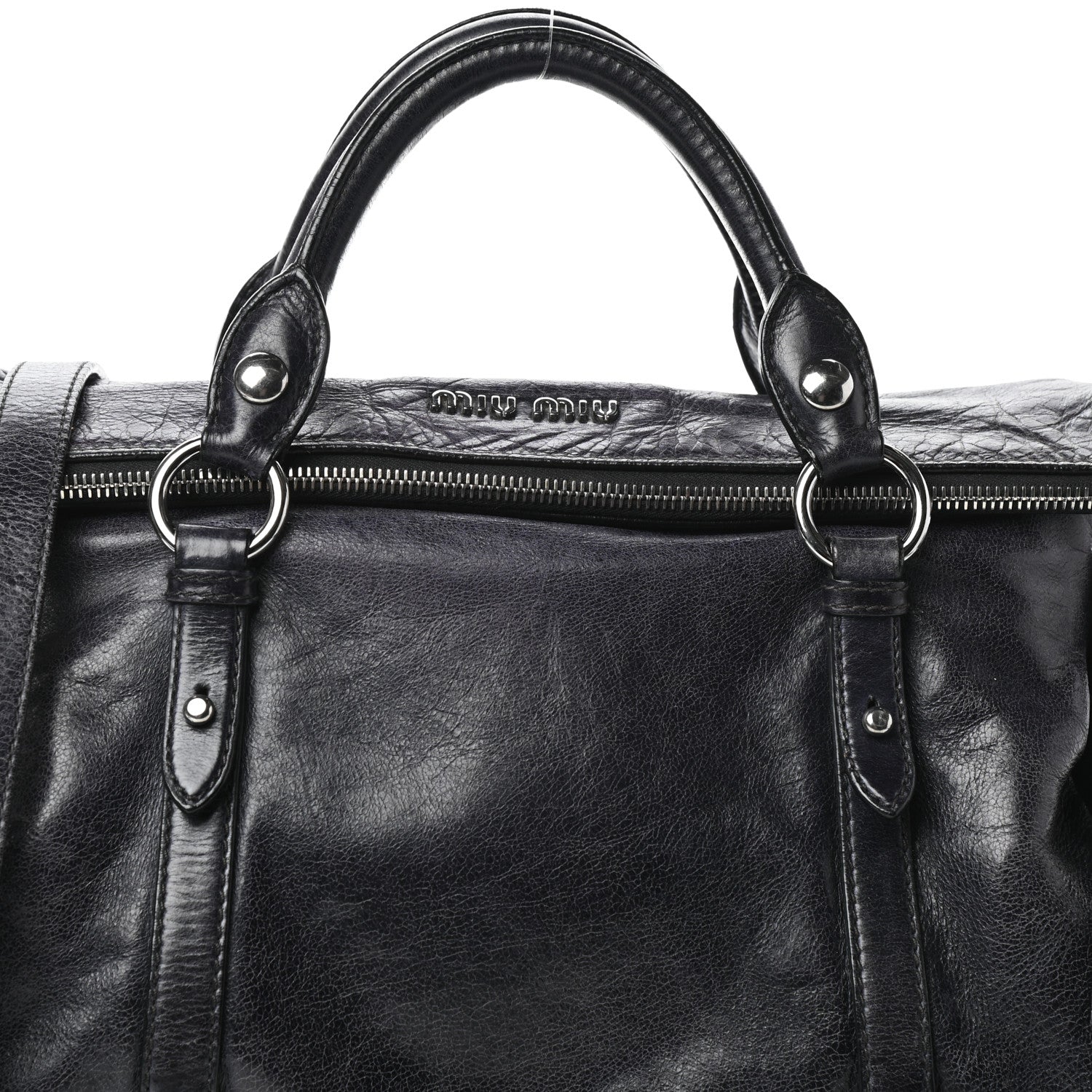 Miu Miu Vitello Lux Medium Bow Bag Bluette 7 of 9