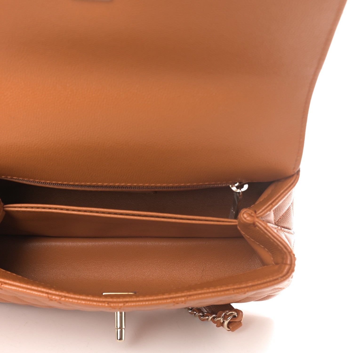 Chanel Caviar Quilted Mini Coco Handle Flap Light Brown 5 of 10