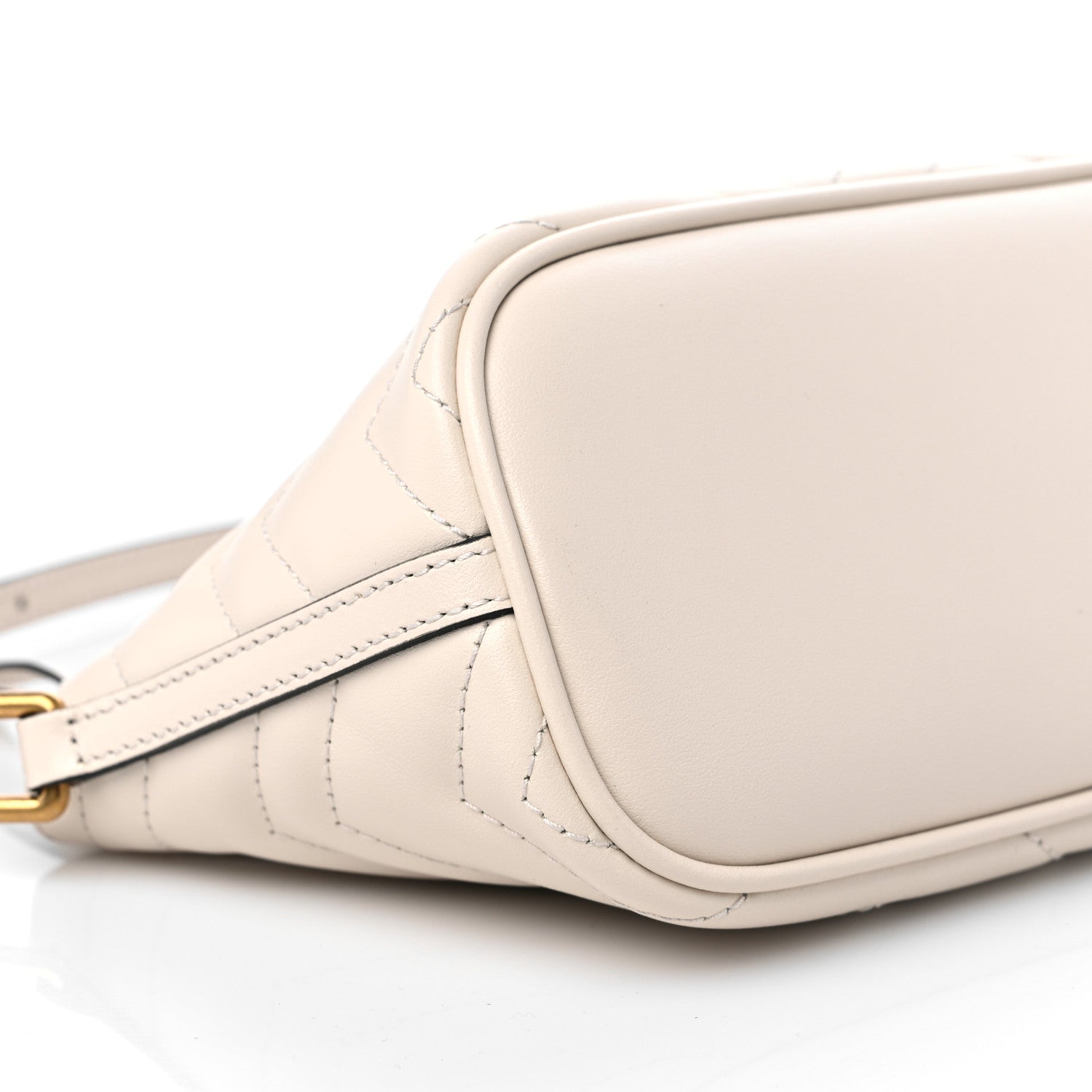 Gucci Calfskin Matelasse Chevron GG Marmont Sling Shoulder Bag Mystic White 8 of 10