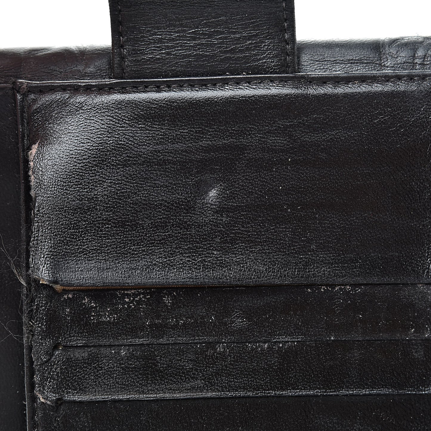 Calfskin Lucky Symbols Compact French Flap Wallet Black