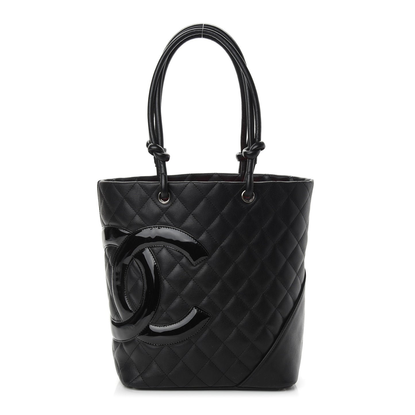 Calfskin Quilted Medium Cambon Tote Black