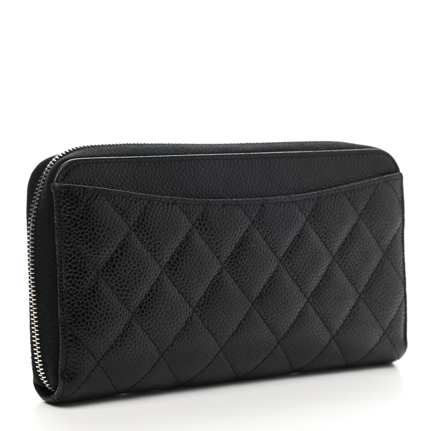 Chanel Caviar Quilted Large Gusset Zip Around Wallet Black 3 of 11