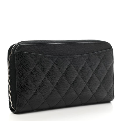 Chanel Caviar Quilted Large Gusset Zip Around Wallet Black 3 of 11