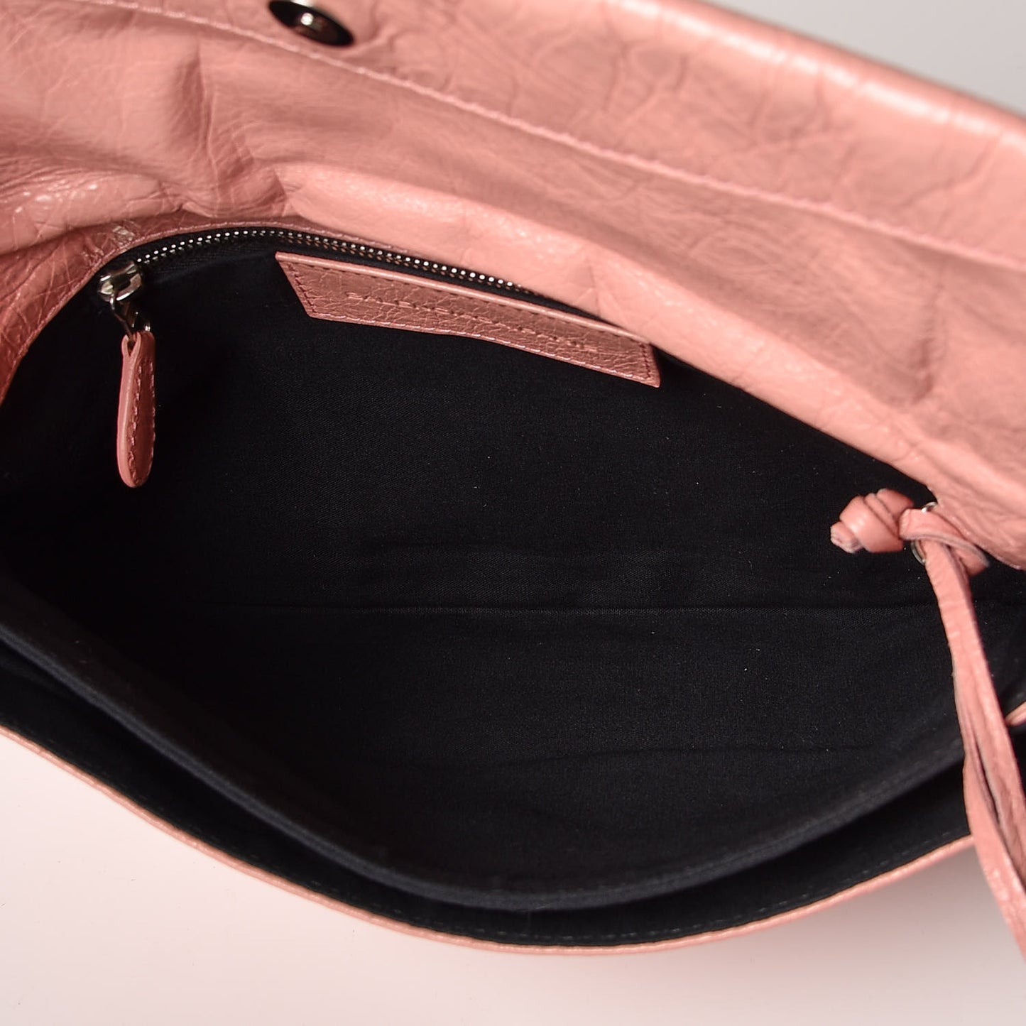 Agneau Giant 12 Silver Hardware Envelope Clutch Rose Peche