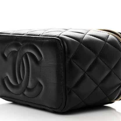 Chanel Lambskin Quilted Small Top Handle Vanity Case With Chain Black 10 of 10