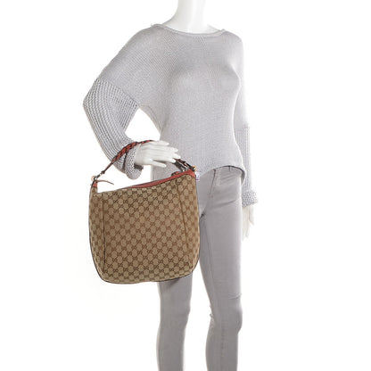 Gucci Monogram Bamboo Bar Medium Hobo Coral 2 of 7