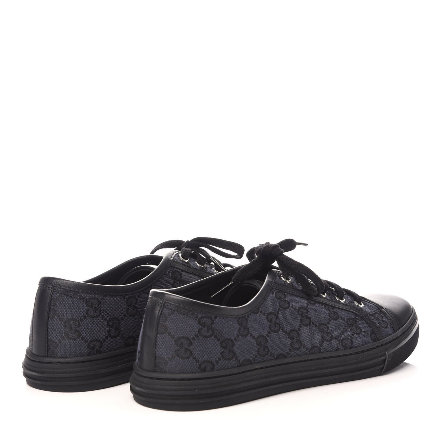 GG Monogram Calfskin Womens Low Top Sneakers 41 Piombo Black