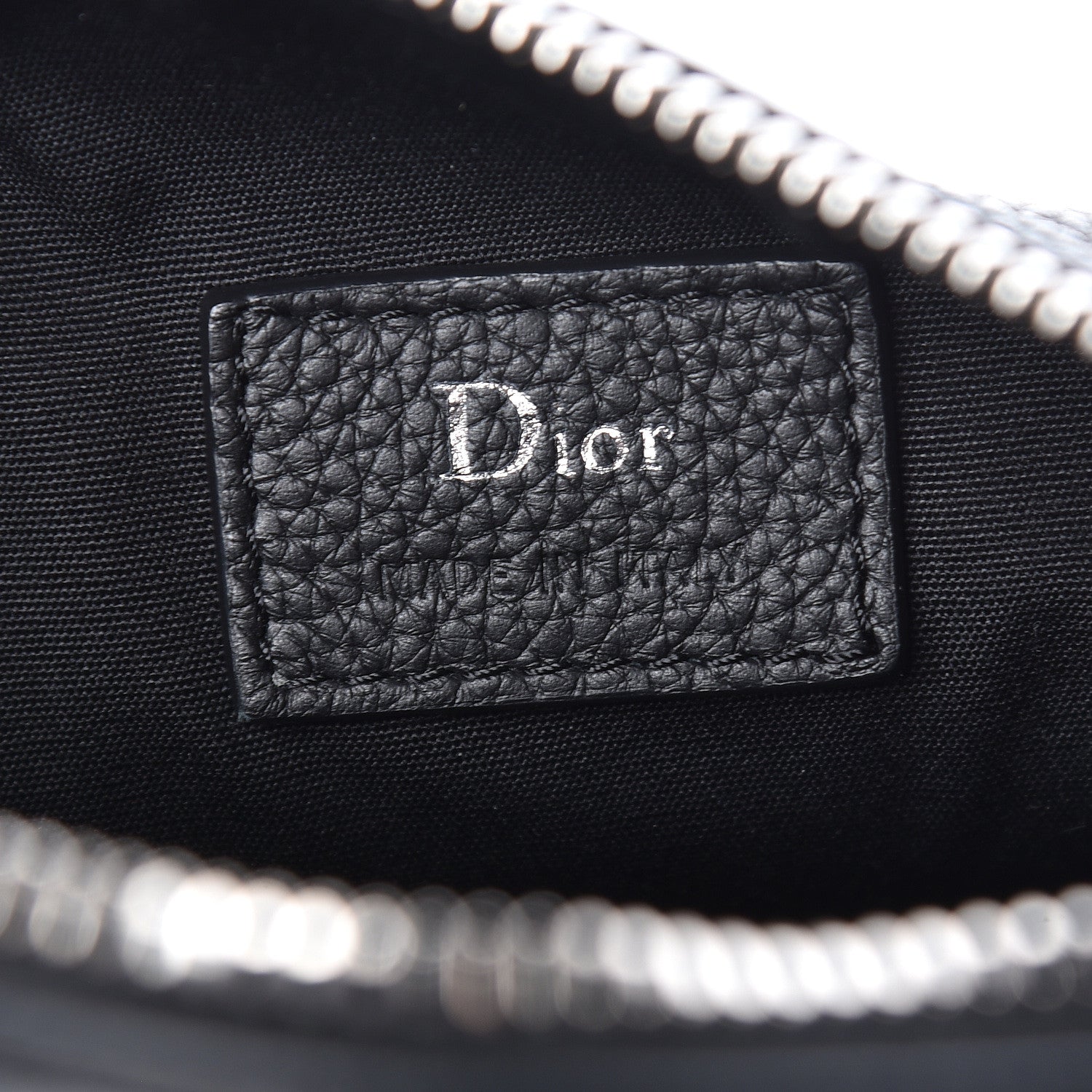 Christian Dior HOMME Grained Calfskin Mens Roller Pouch Black 6 of 9