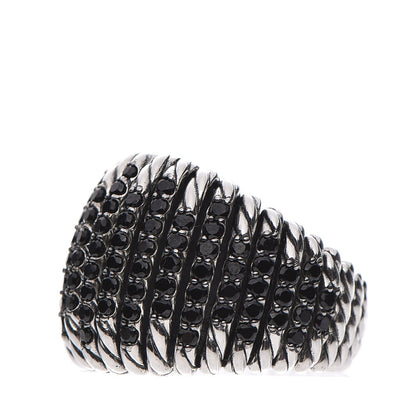 David Yurman Sterling Silver Black Spinel Tempo Ring 54 7 3 of 5