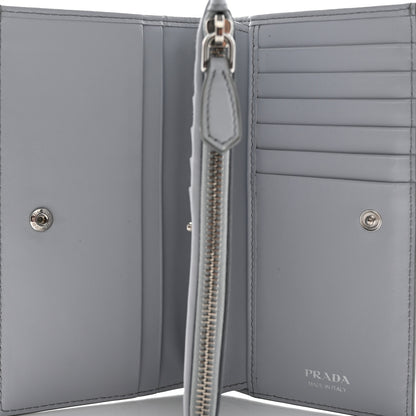 Prada Vitello Daino Triangle Continental Zip Wallet Fiordaliso 5 of 9