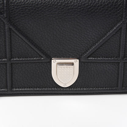 Christian Dior Grained Calfskin Diorama Wallet on Chain Pouch Black 12 of 13