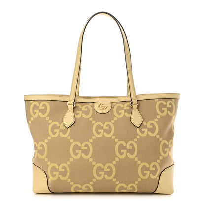 Gucci Monogram Jumbo GG Textured Dollar Calfskin Medium Ophidia Shopping Tote Beige Banana 1 of 10