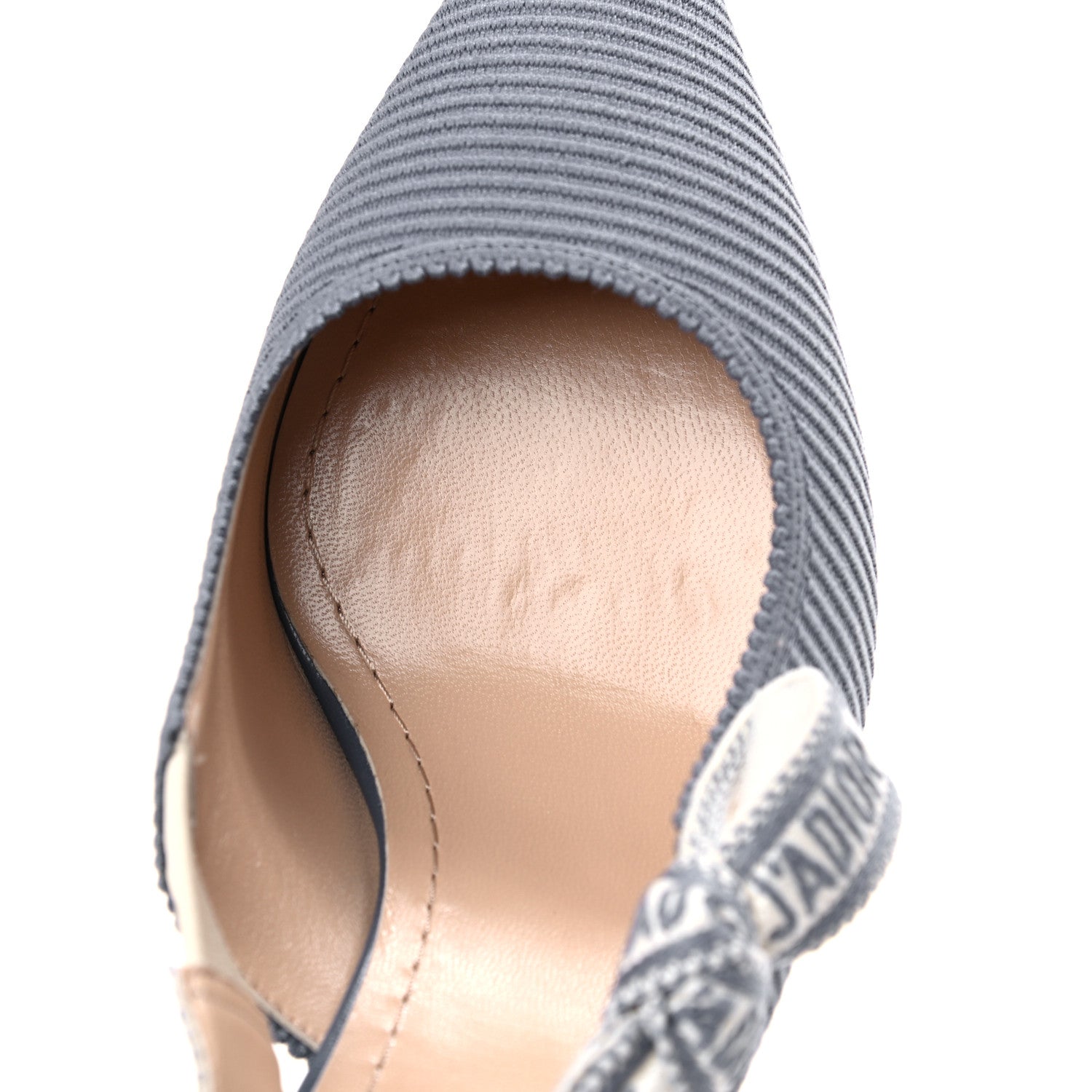Christian Dior Cotton Ribbon Embroidered J'Adior Slingback 65mm Pumps 37.5 Denim Blue 10 of 13
