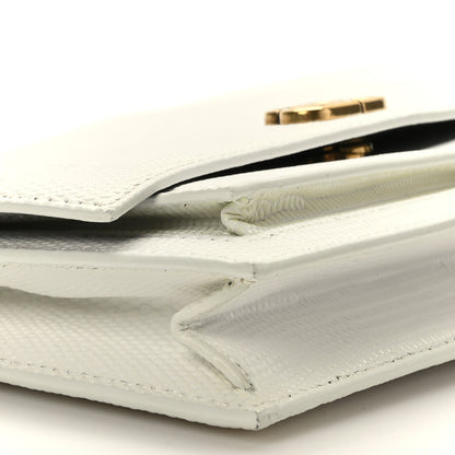 Balenciaga Patent Calfskin Lizard Embossed Sharp Crossbody Clutch White 8 of 9