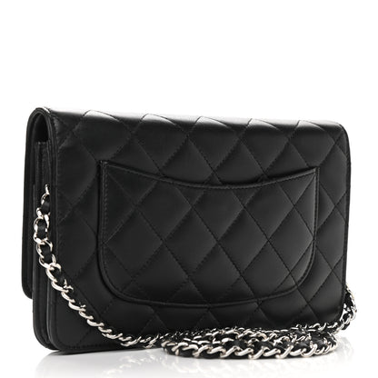 Chanel Lambskin Quilted Wallet On Chain WOC Black 3 of 11