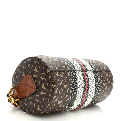 Burberry E-Canvas Monogram Stripe The Barrel Bag Bridle Brown 4 of 9
