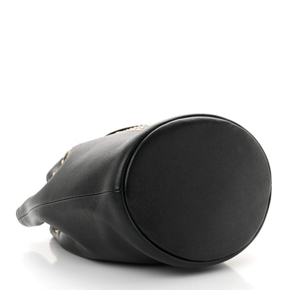 Chanel Caviar Deauville Drawstring Bucket Bag Black 4 of 10