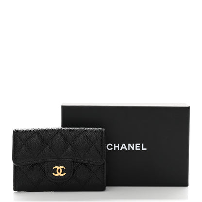 Chanel Caviar Quilted Flap Card Holder Wallet Black 9 of 9