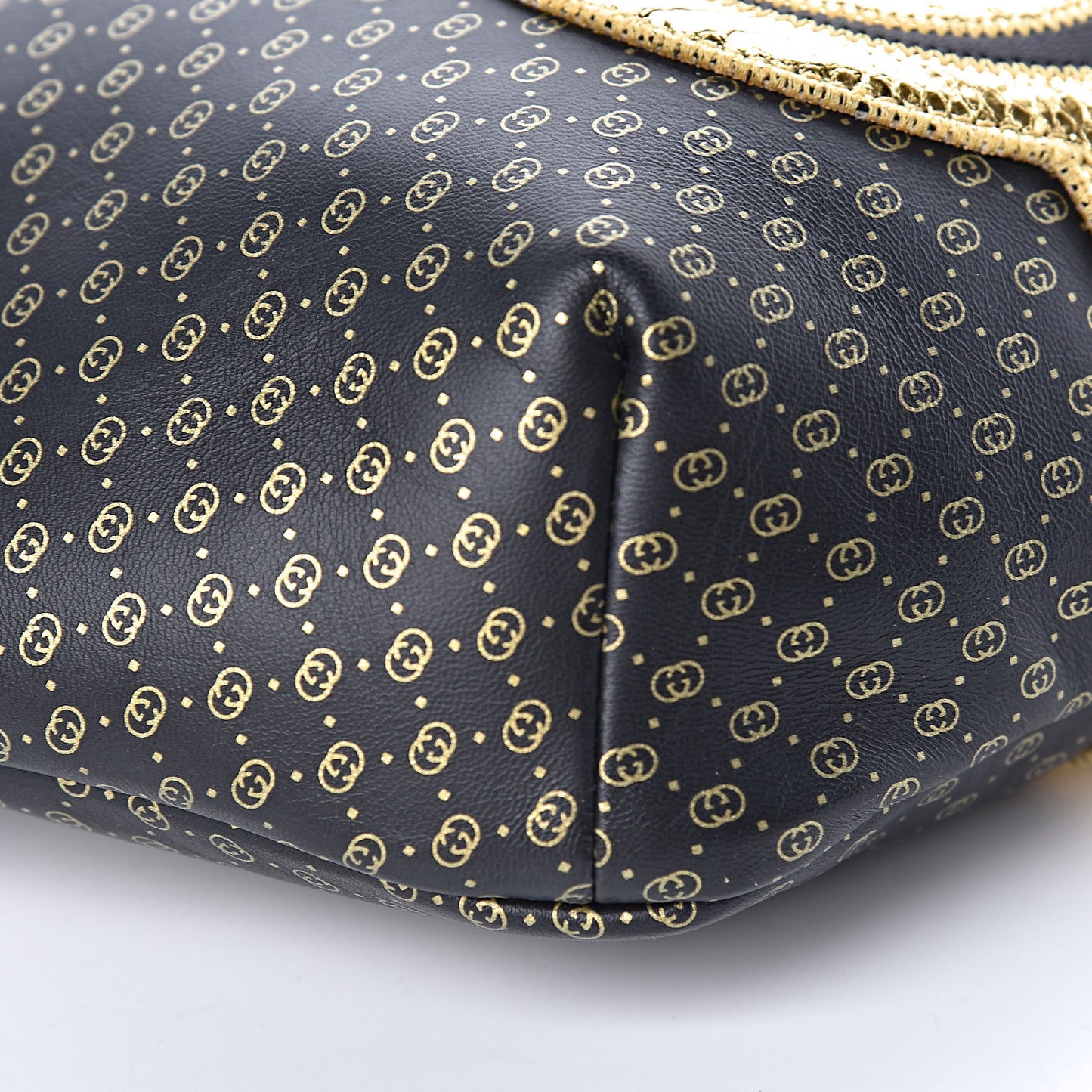 X DAPPER DAN Calfskin Laminated Ayers GG Micro Monogram Mens Belt Bag Black