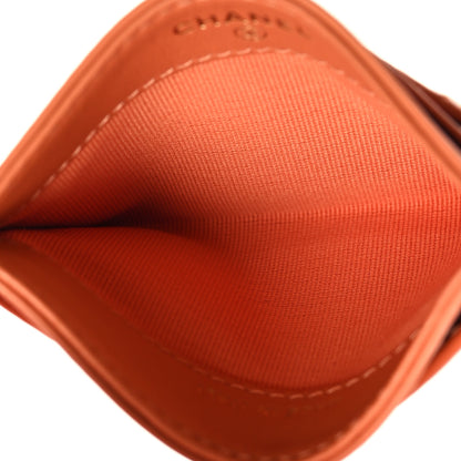 Chanel Patent Calfskin Quilted Card Holder Orange 5 of 9