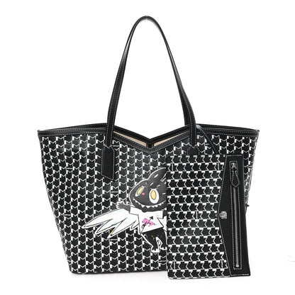 Moynat X KASING LUNG Calfskin Canvas M Labubu Tote MM Black 3 of 10