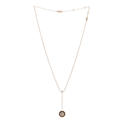 Christian Dior 18K Rose Gold Diamond Black Onyx Rose Des Vents Y Necklace 3 of 5