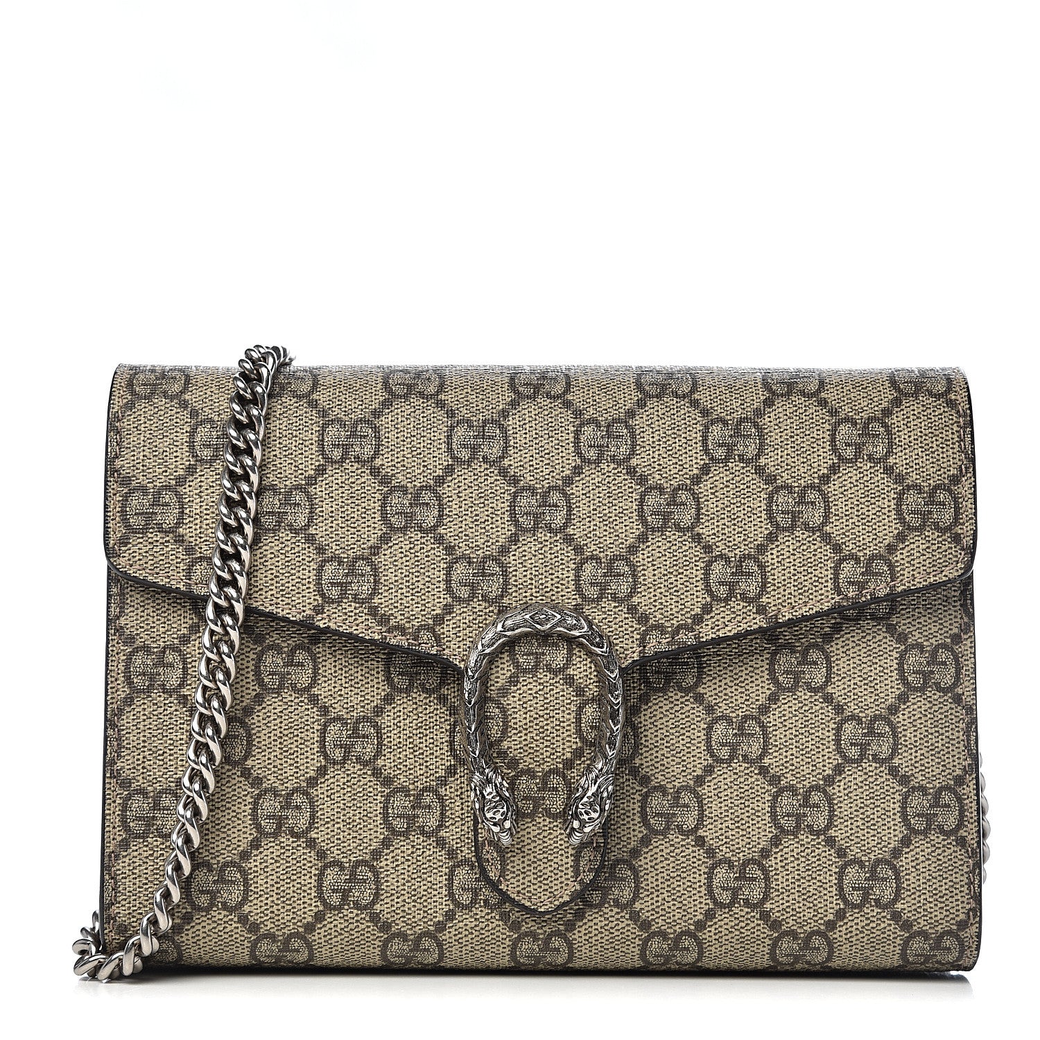 Gucci GG Supreme Monogram Mini Dionysus Chain Wallet Beige Taupe 1 of 10