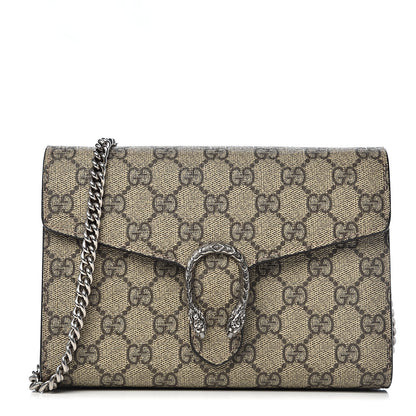 Gucci GG Supreme Monogram Mini Dionysus Chain Wallet Beige Taupe 1 of 10