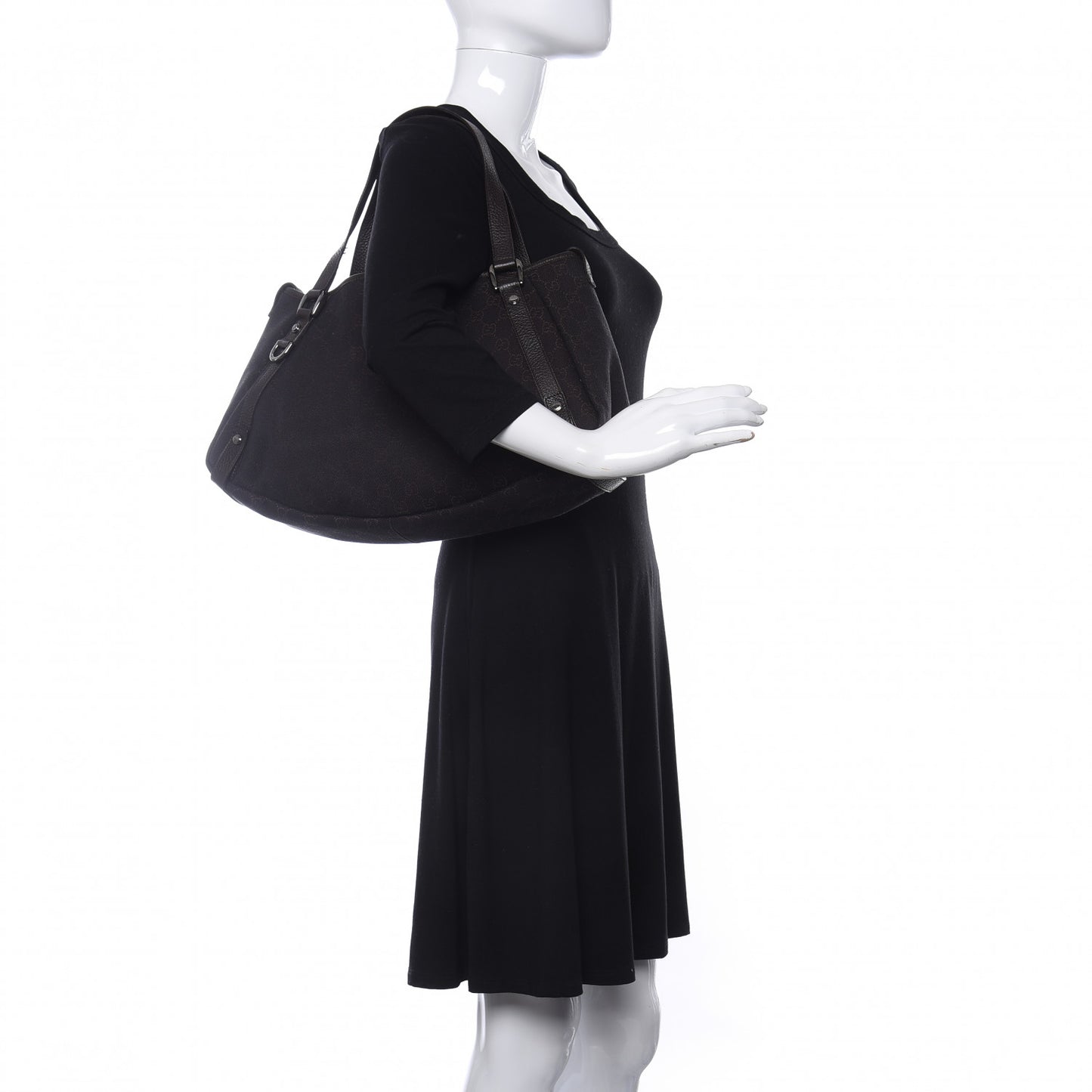 Monogram Medium Abbey Shoulder Bag Chocolate