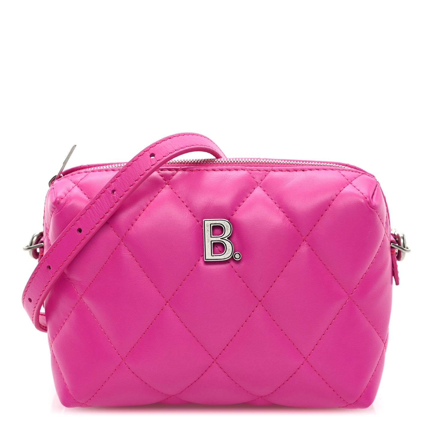 Nappa Calfskin Quilted XS Touch B Camera Shoulder Bag Fuchsia