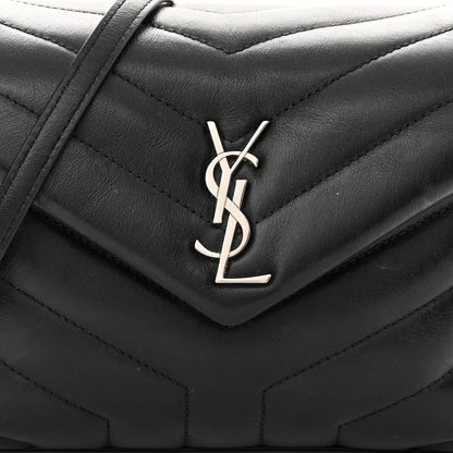 Saint Laurent Calfskin Y Quilted Monogram Toy Loulou Crossbody Bag Black 9 of 12