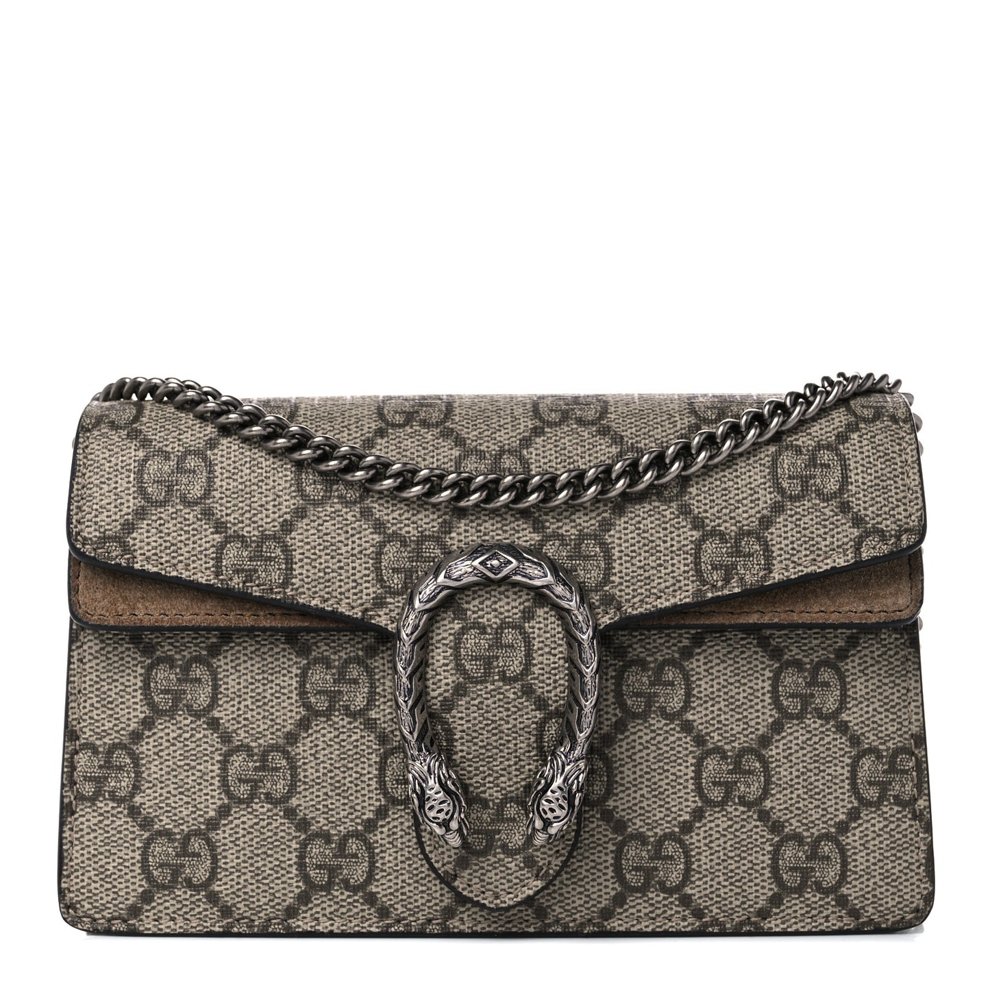 GG Supreme Monogram Super Mini Dionysus Shoulder Bag Taupe