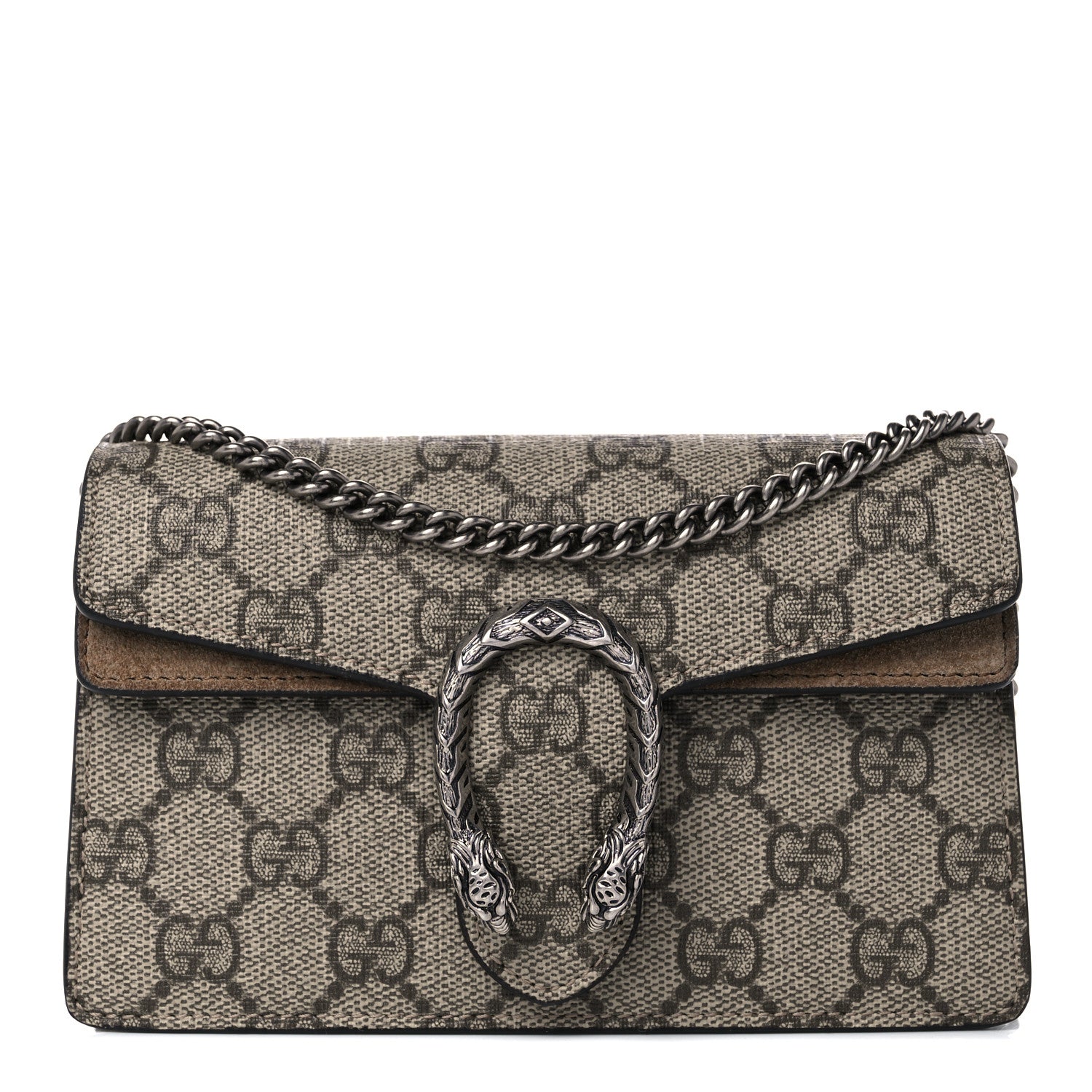 Gucci GG Supreme Monogram Super Mini Dionysus Shoulder Bag Taupe 1 of 10