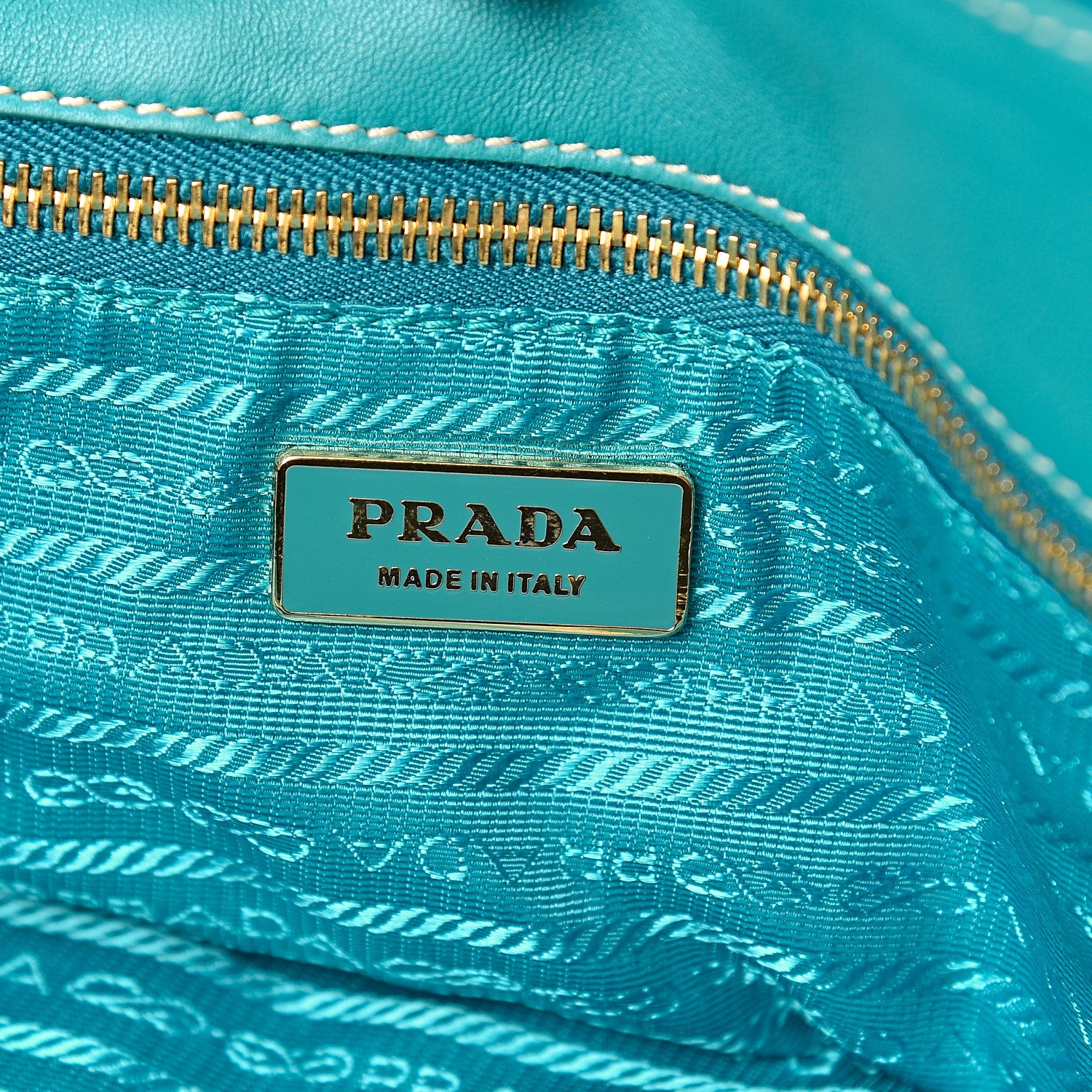 Prada Tessuto Nylon Gaufre Tote Turchese 5 of 12