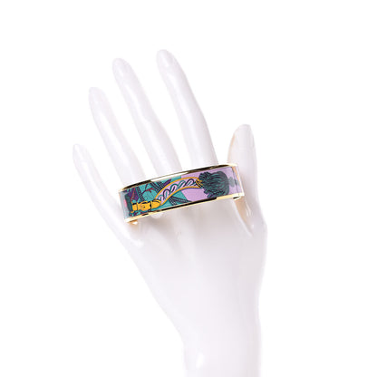 Hermes Enamel Printed Festival des Amazones Wide Bracelet 65 Vie D Artiste 2 of 6